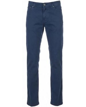 Kiton Logo-Patch Pants - Blue