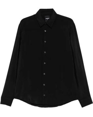 Patrizia Pepe Tonal-Stitch Long-Sleeve Shirt - Black