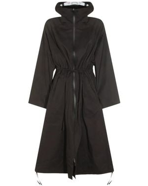 Herno Drawstring-Waist Hooded Coat - Black