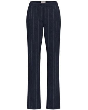 Marella Pinstripe-Pattern Trousers - Blue