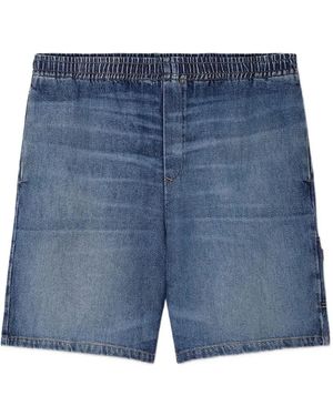 Versace Medusa Biggie Denim Shorts - Blue