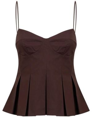 Clea Top Iris plisado - Marrón