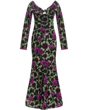 Agua Bendita Nube Fortuna Floral-Print Maxi Dress - Black