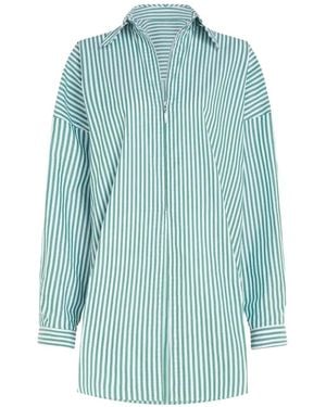 GAUGE81 Cosala Striped Zip-Up Shirt - Blue