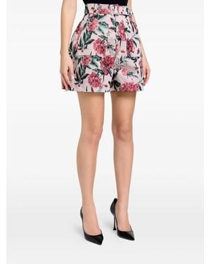 Marques'Almeida Floral-Print Belted Shorts - Red