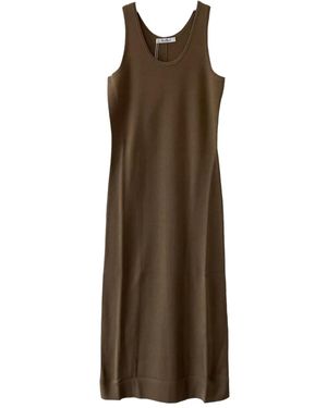 Max Mara Aceri Round-Neck Midi Dress - Brown