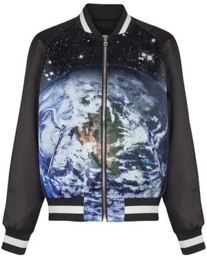 Balmain Printed 'Bomber' Jacket - Blue