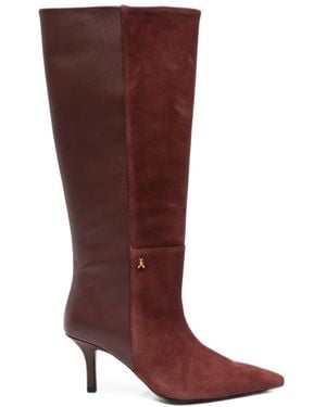 Patrizia Pepe Suede Leather Knee-High Boots - Red