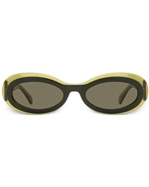Ferragamo Eyewear Oval-Frame Sunglasses - Green
