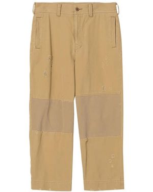 Undercover Patchwork Distressed Trousers - Natural