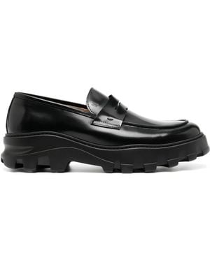 Moreschi Penny-Slot Leather Loafers - Black
