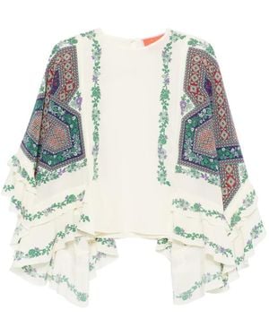 La DoubleJ Haut Volanté Imprimé - Blanc