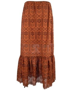 Paul Smith Chemise Floral Eyelet - Brown