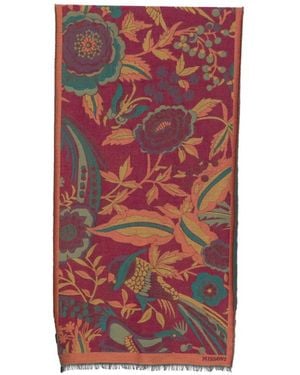 Missoni Floral-Jacquard Fringed Scarf - Red