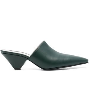 Fabiana Filippi 50Mm Slip-On Leather Mules - Green