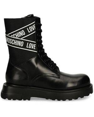 Love Moschino Logo-Print Boots - Black