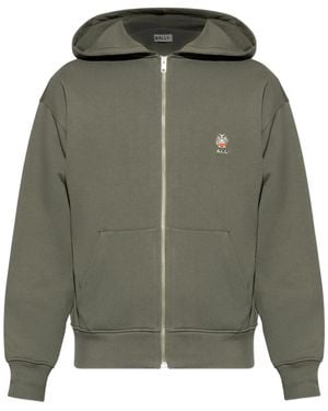 Bally Logo-Embroidered Zip-Up Hoodie - Green