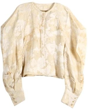Uma Wang Floral-Print Puff-Sleeve Blouse - Natural