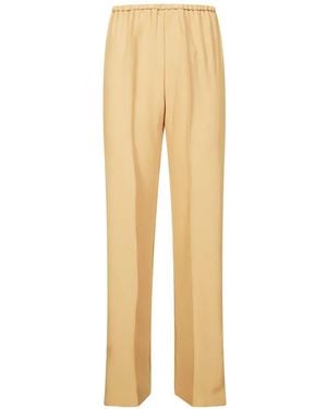 forte_forte Elasticated Side-Slit Trousers - Natural