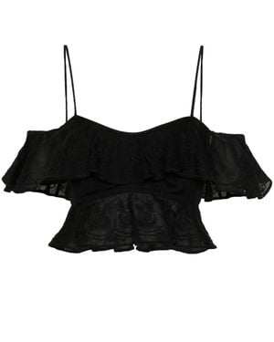 Isabel Marant Eliani ラッフル トップ - ブラック