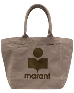 Isabel Marant Logo-Plaque Tote Bag - Marrone