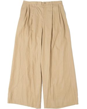 Yoshio Kubo Pleated Wide-Leg Pants - Natural