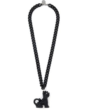 Marni Dog-Motif Charm Necklace - Black