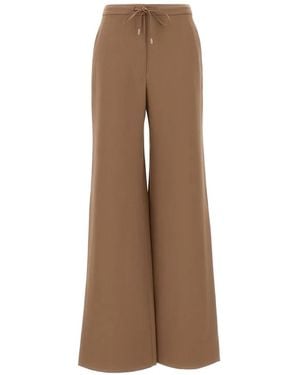 Max Mara Denaro Drawstring Wide-Leg Trousers - Natural