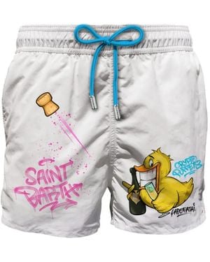 MC2 Saint Barth Gustavia Badeshorts Mit Print - Blau