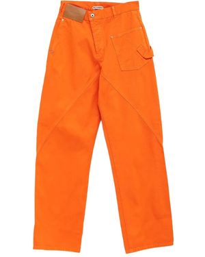 JW Anderson Logo-Patch Jeans - Orange