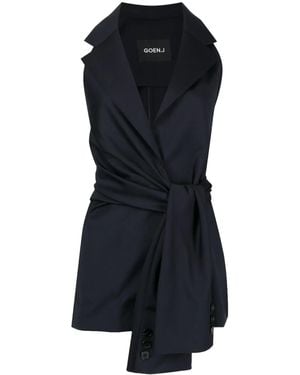 Goen.J Knotted-Detail Sleeveless Blazer - Blue