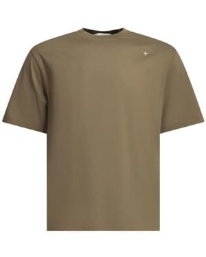 Stone Island Embroidered-Logo T-Shirt - Green