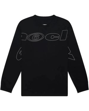MM6 by Maison Margiela Long Sleeve Graphic T-Shirt - Black