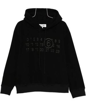 MM6 by Maison Martin Margiela Numeric Logo Hoodie - Black