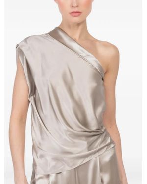 The Sei Top Met Asymmetrische Revers - Grijs