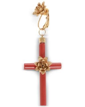 DSquared² Cross-Pendant Clip-On Single Earring - White