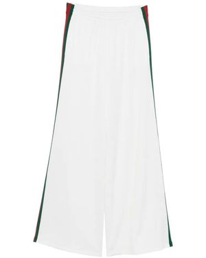 Gucci Pantaloni Sportivi Con Nastro Web - Bianco
