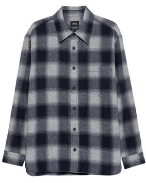 A.P.C. Chemise À Carreaux - Blue