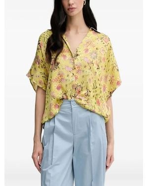 Pedro Del Hierro Madrid Top A Fiori - Blu