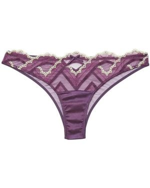Fleur du Mal Cheeky Slip Mit Hendrix-Stickerei - Lila