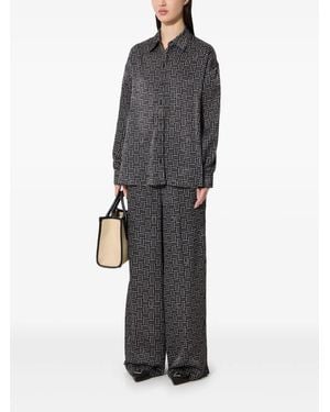 KENZO Geometric-Pattern Shirt - Gray