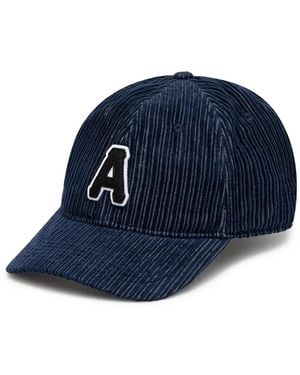 Aape By A Bathing Ape Ribfluwelen Honkbalpet Met A-Logo - Blauw