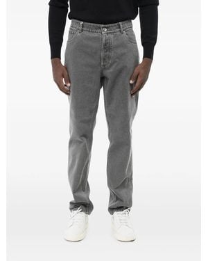 Brunello Cucinelli Straight-Leg Five-Pocket Jeans - Gray