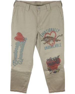 Emotionally Unavailable Hose mit Herz-Tiger-Print - Grau