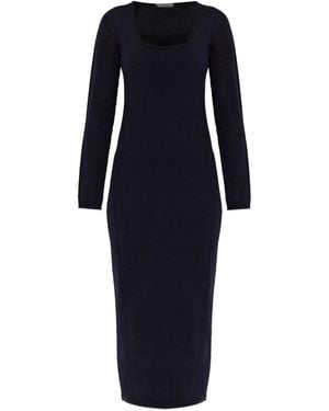 Max Mara Sophia Square Neck Dress - Blue