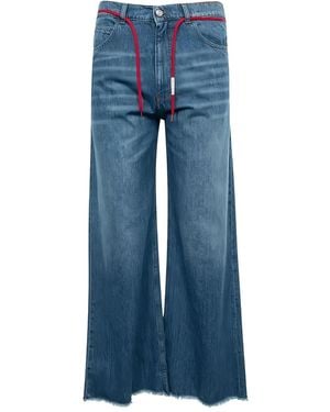 Marni Frayed-Hem Flare Jeans - Blue