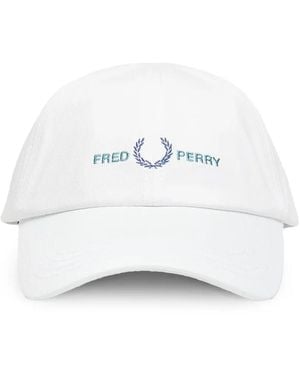 Fred Perry Twill Logo Cotton Cap - White