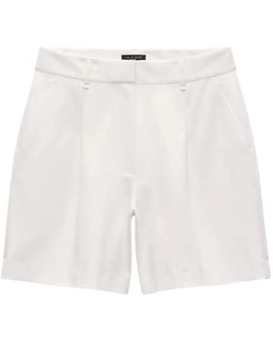 Rag & Bone Pleated High-Waisted Shorts - White