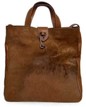 AVIVA JIFEI XUE Hand-Dyed Leather Shoulder Bag - Brown