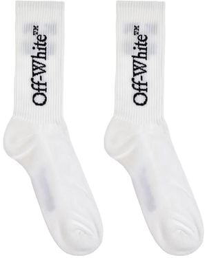 Off-White c/o Virgil Abloh Chaussettes En Coton À Logo Brodé - Blanc